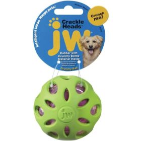 JW Pet Crackle Heads Rubber Ball Dog Toy Medium