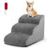 3-Tier Non-Slip Dog Steps with High-Density Sponge and Silicone Paw Prints