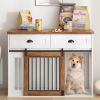 Heavy Duty, Furniture style dog cage, wooden dog cage, double door dog cage, side cabinet dog cage, Dog crate,(51.38''W x 25.98''D x 7.87''H).