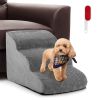 3-Tier Non-Slip Dog Steps with High-Density Sponge and Silicone Paw Prints