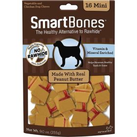 SmartBones Peanut Butter Dog Chews (Option: Mini)