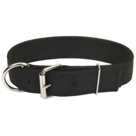 Coastal Pet Macho Dog Double Ply Nylon Collar with Roller Buckle 1.75" Wide Black (Option: 24"Long)