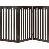 36 Inch Folding Wooden Freestanding Pet Gate Dog Gate with 360° Flexible Hinge