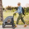 4 Wheels Extra Large Dog Stroller Foldable Pet Stroller with Dual Entry