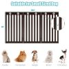 36 Inch Folding Wooden Freestanding Pet Gate Dog Gate with 360° Flexible Hinge